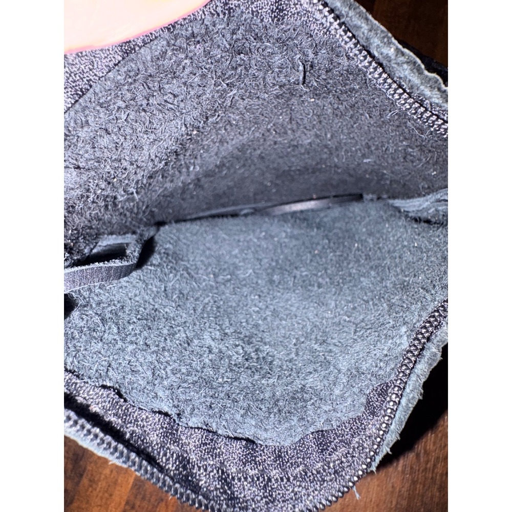 Harley Davidson Black Pebbled Leather Rhinestone Logo Crossbody Pouch Bag - Picture 5 of 6